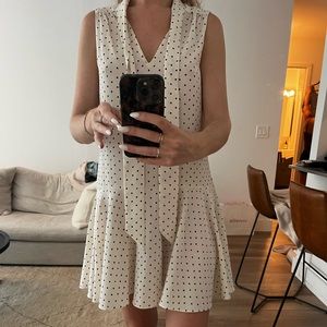 Mango blouse dress with neck bow tie - polka dot
